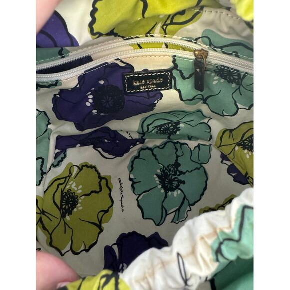 Kate Spade Wicker Basket Bag with Floral Drawstring Lining - Picture 4 of 6